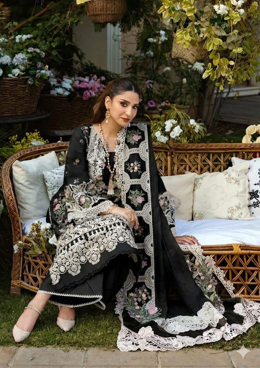 ELAF| EMBROIDERD LAWN UNSTICHED 3PC (WA-390)