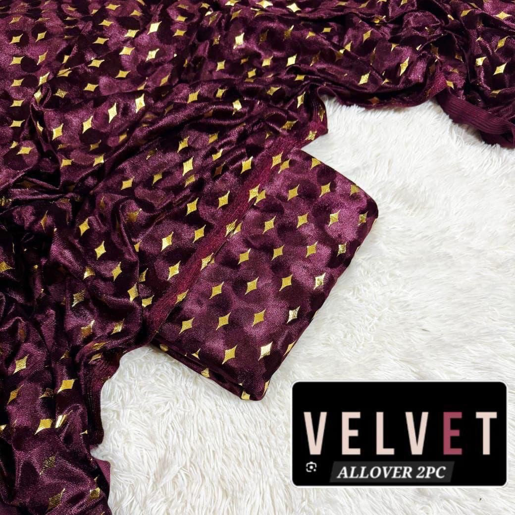 FANCY DESIGN VALVET 2PC (MEHROON)
