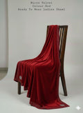 MICRO VALVET LADEIS SHAWL BEAUTIFUL STONE WORK RED (WA-340)