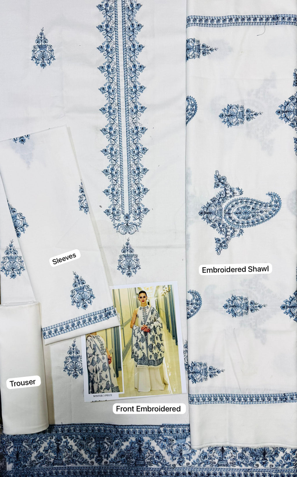 “BAREEZE” MOST DEMANDING ARTICAL LAWN EMBROIDERD UNSTICH 3PC (WA-75)