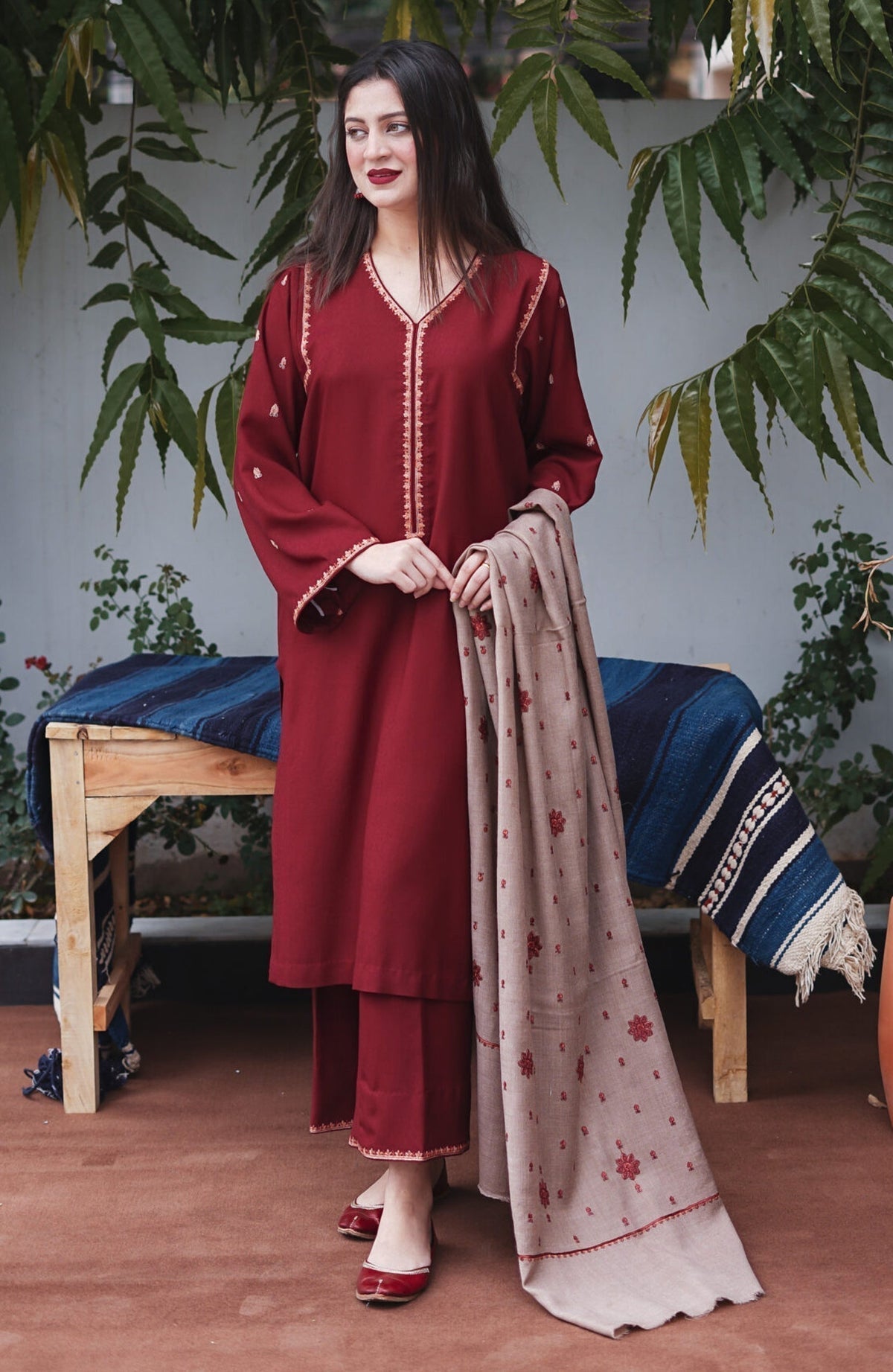 ASLING DHANAK EMBROIDERD UNSTICH 3pc (WA-180)