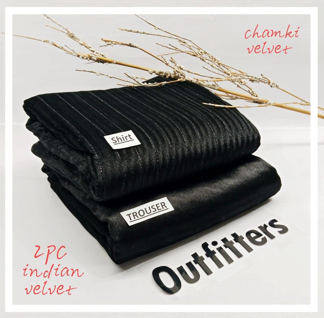 INDIAN LUREX CHAMKI VALVET 2PC (BLACK)