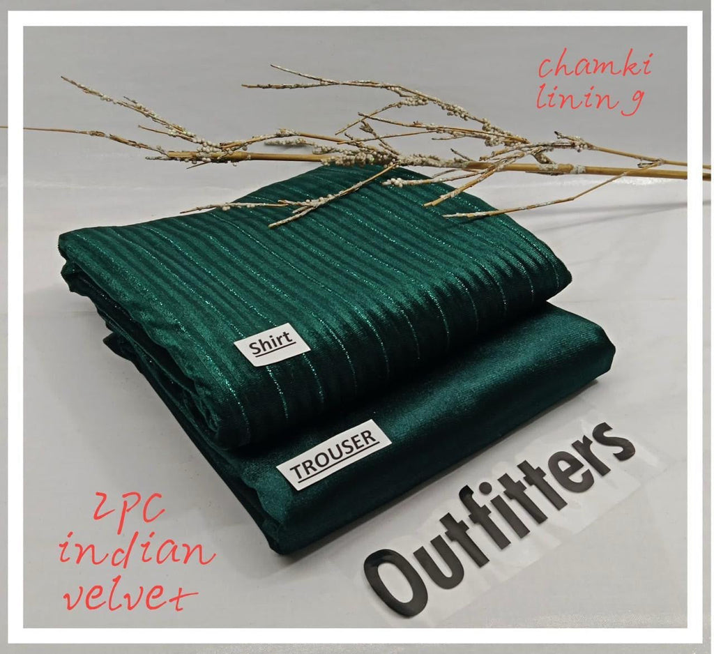 INDIAN LUREX CHAMKI VALVET 2PC (GREEN)