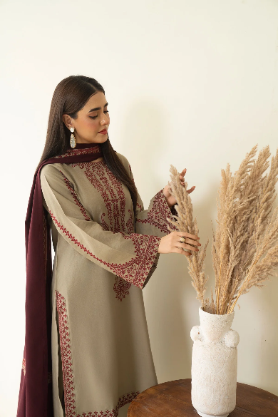 BAROUQE DHANK EMBROIDERD UNSTICH 3pc(WA-256)