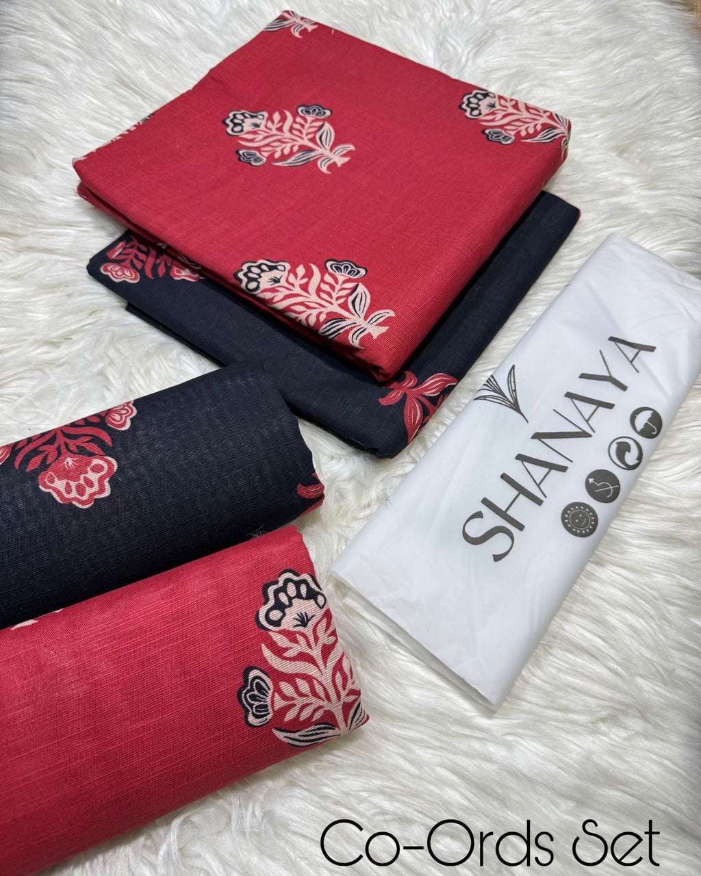 SHANAYA KHADDAR 2PC CORD-SET (DARK PINK)