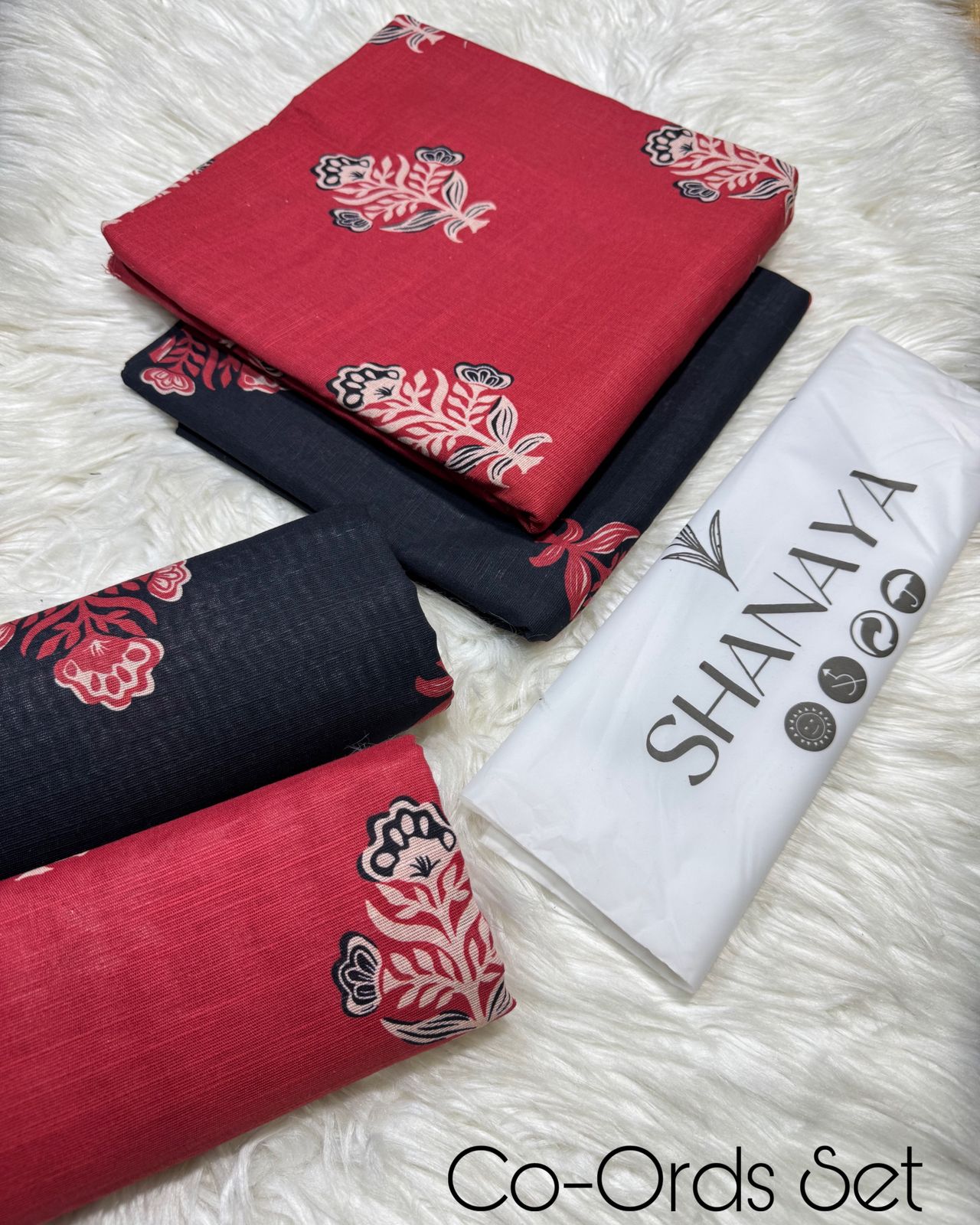 SHANAYA KHADDAR 2PC CORD-SET (DARK PINK)