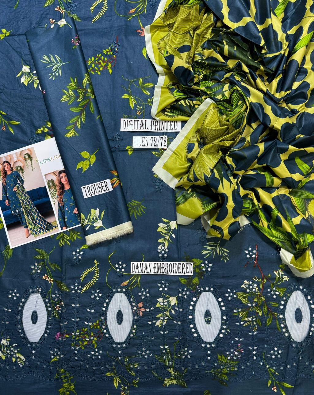 LIME LIGHT APPLIC WORK LINEN UNSTICH 3pc (WA-935)