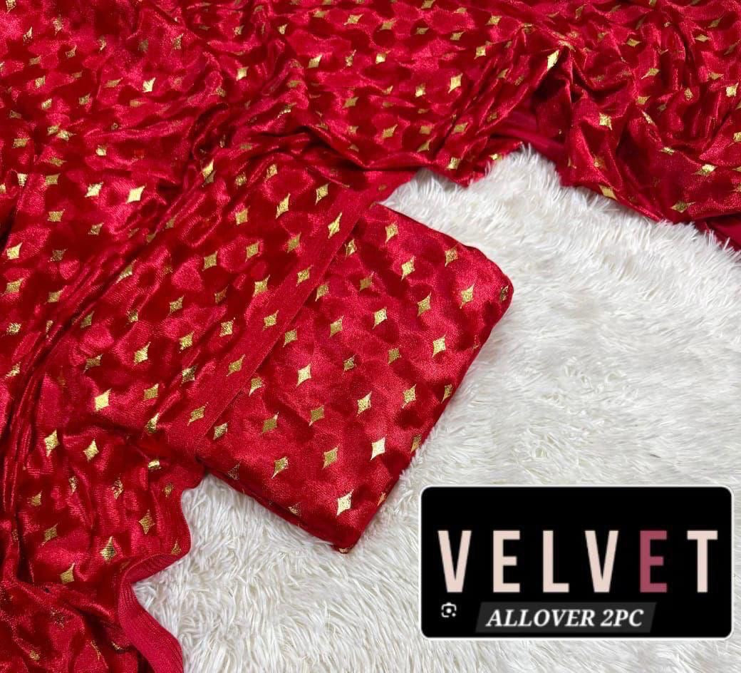 FANCY DESIGN VALVET 2PC (RED)