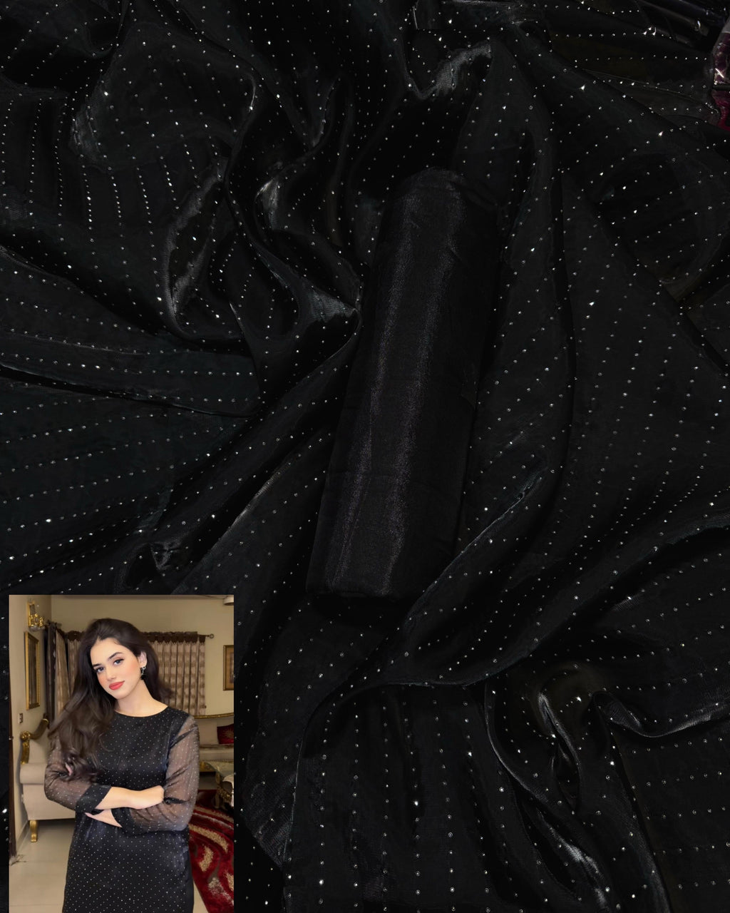 FANCY SHESHA SILK 2PC (BLACK)