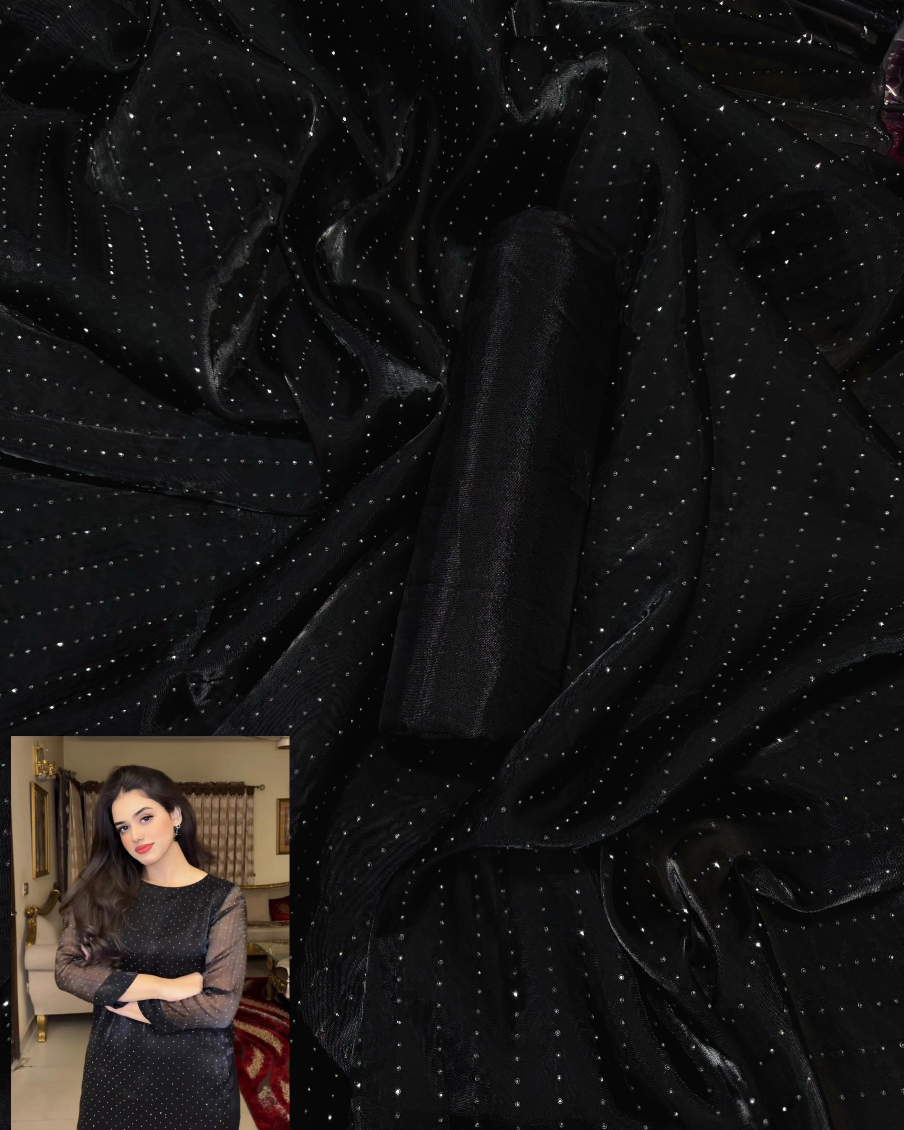 FANCY SHESHA SILK 2PC (BLACK)