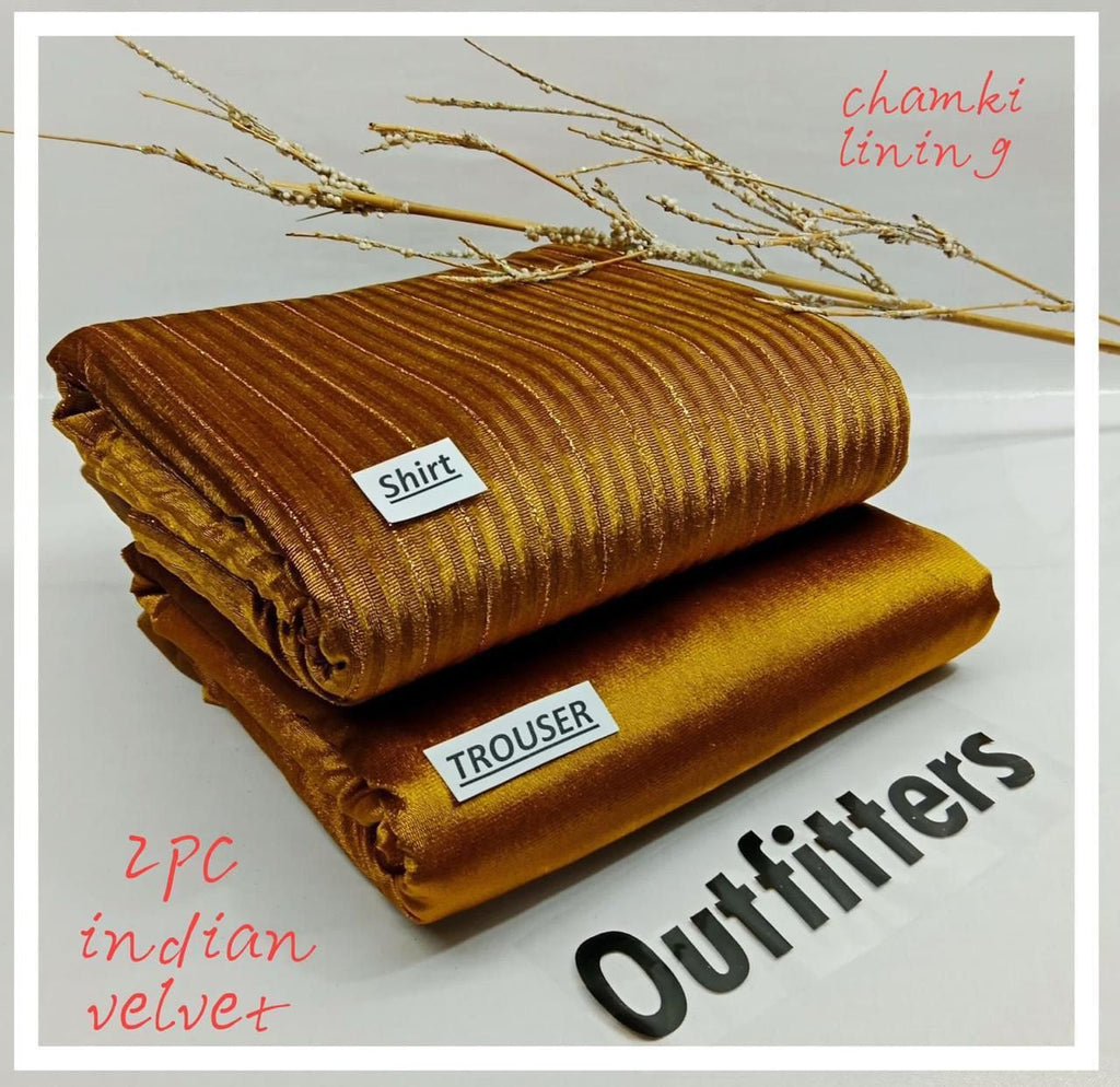 INDIAN LUREX CHAMKI VALVET 2PC (GOLDEN)