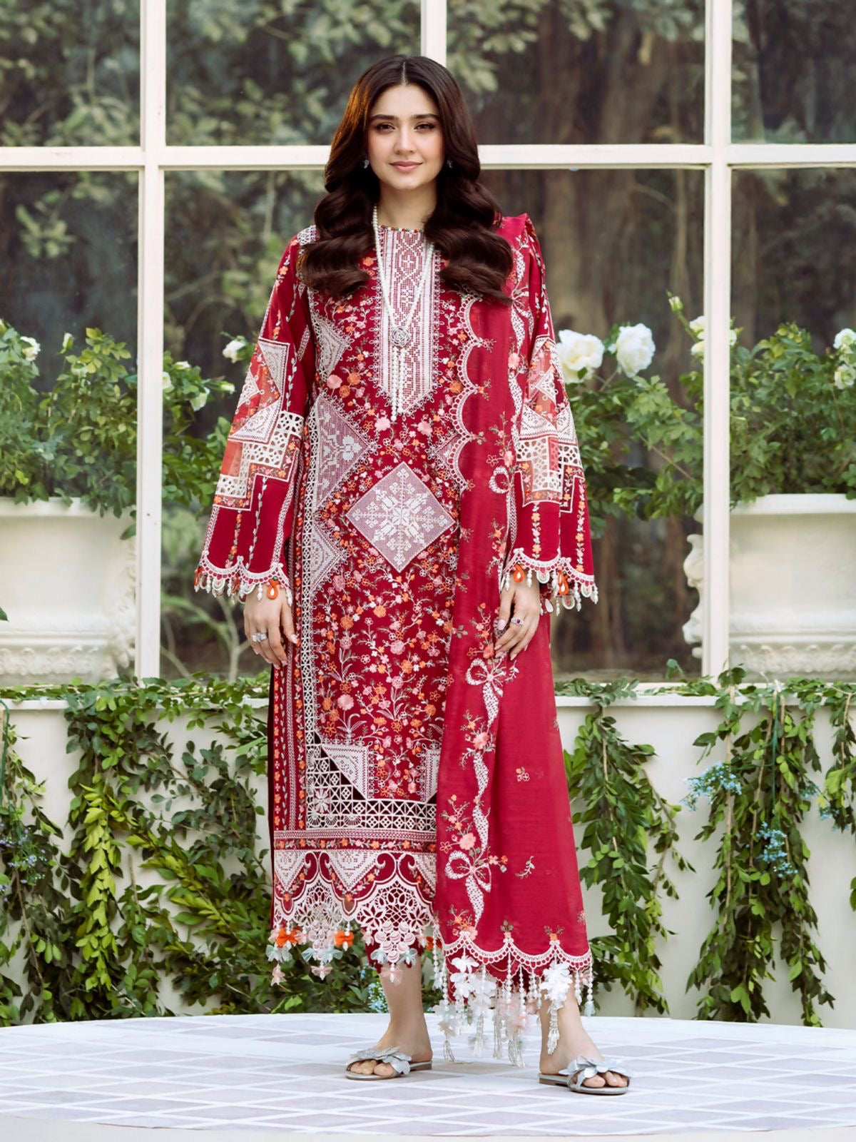 BIN ILYAS EMBROIDERD UNSTICHED 3PC (WA-620)