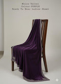MICRO VALVET LADEIS SHAWL BEAUTIFUL STONE WORK PURPEL (WA-50)