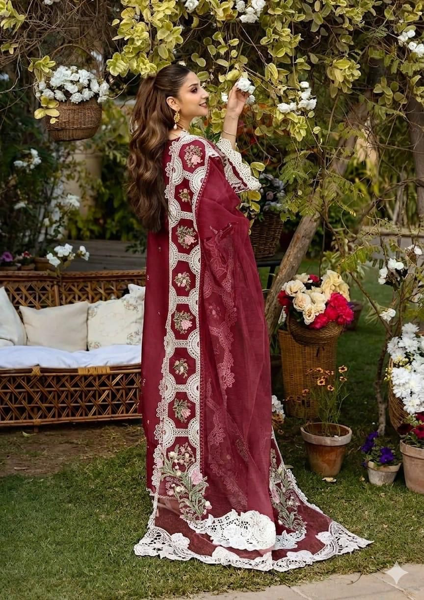 ELAF| EMBROIDERD LAWN UNSTICHED 3PC (WA-780)
