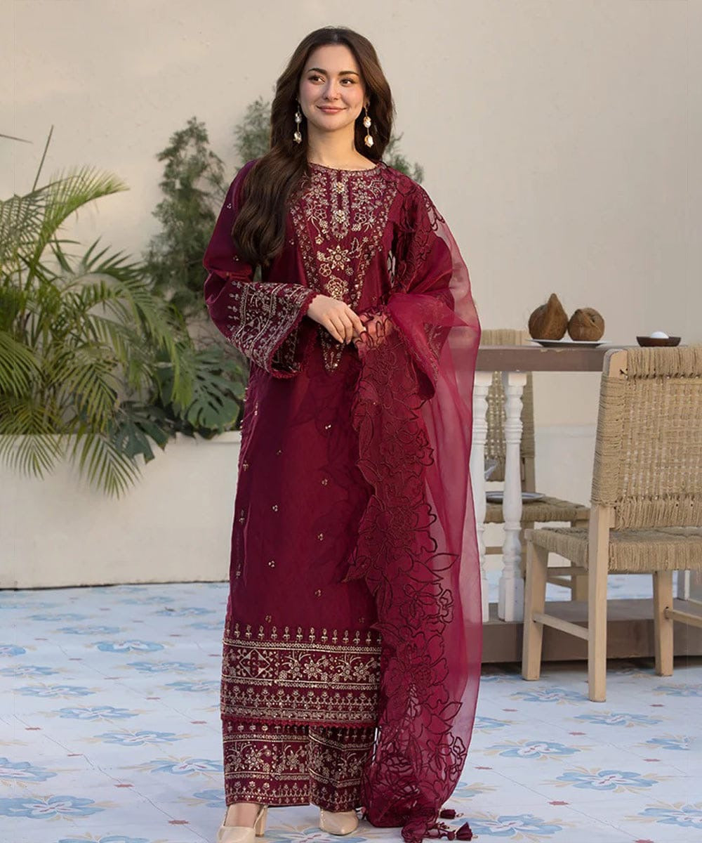 QALAMKAR| EMBROIDERD LAWN UNSTICHED 3PC (WA-530)