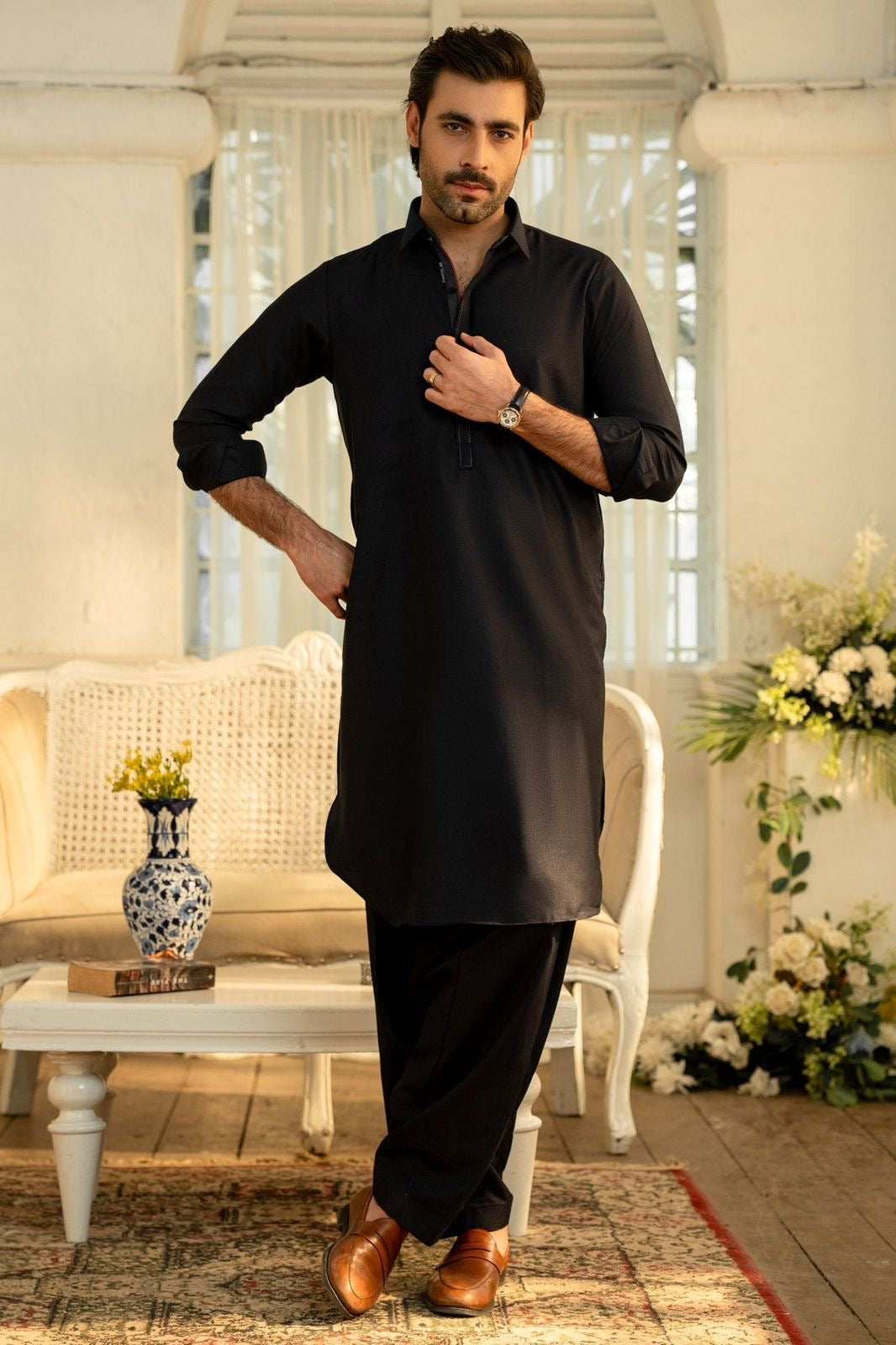 J. PREMIUM MEN’S’ WOOLAN WASH&WEAR (BLACK)
