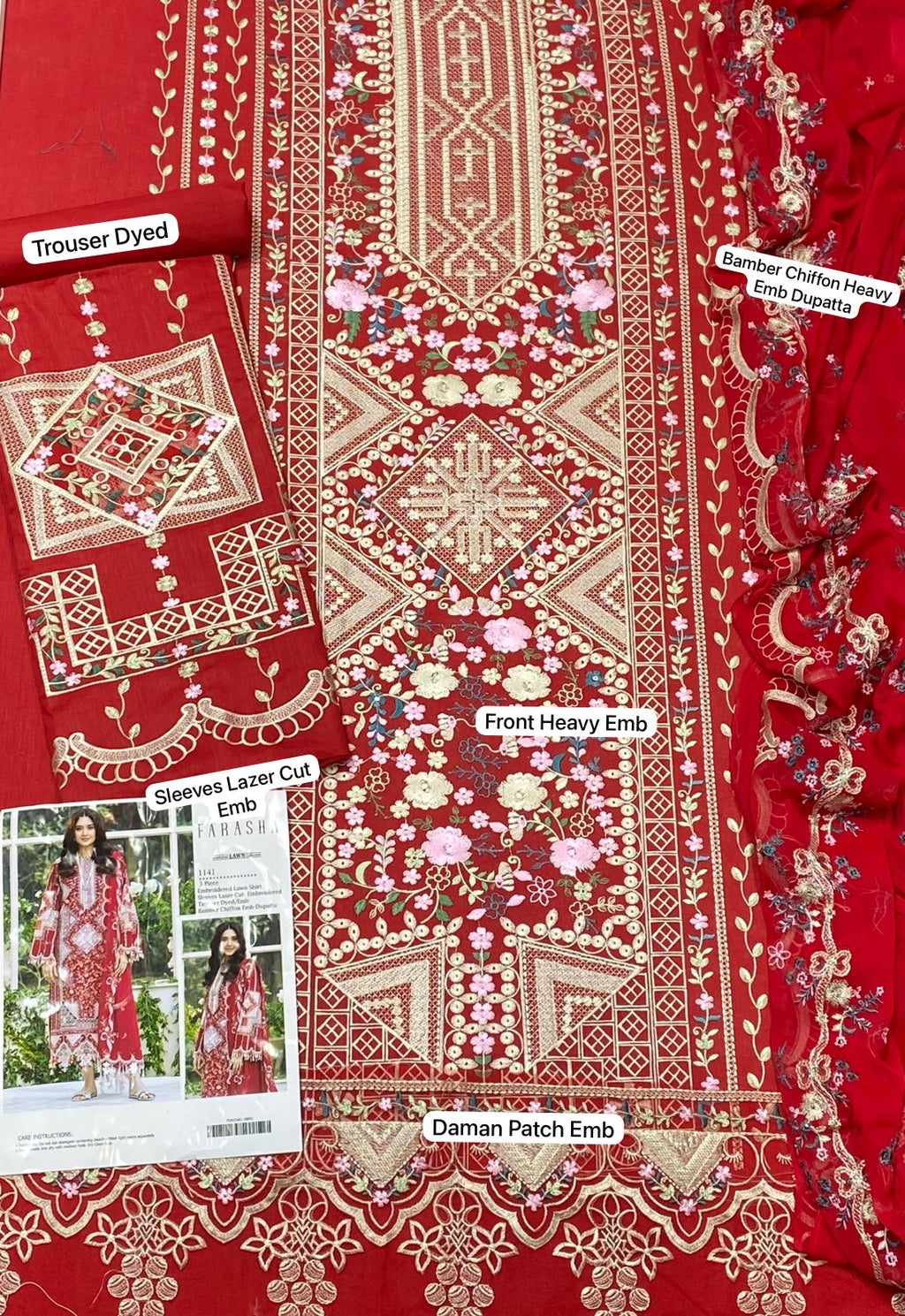 BIN ILYAS EMBROIDERD UNSTICHED 3PC (WA-620)