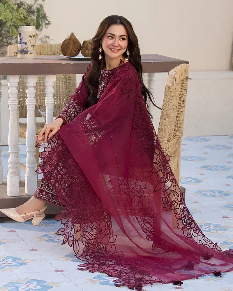 QALAMKAR| EMBROIDERD LAWN UNSTICHED 3PC (WA-530)