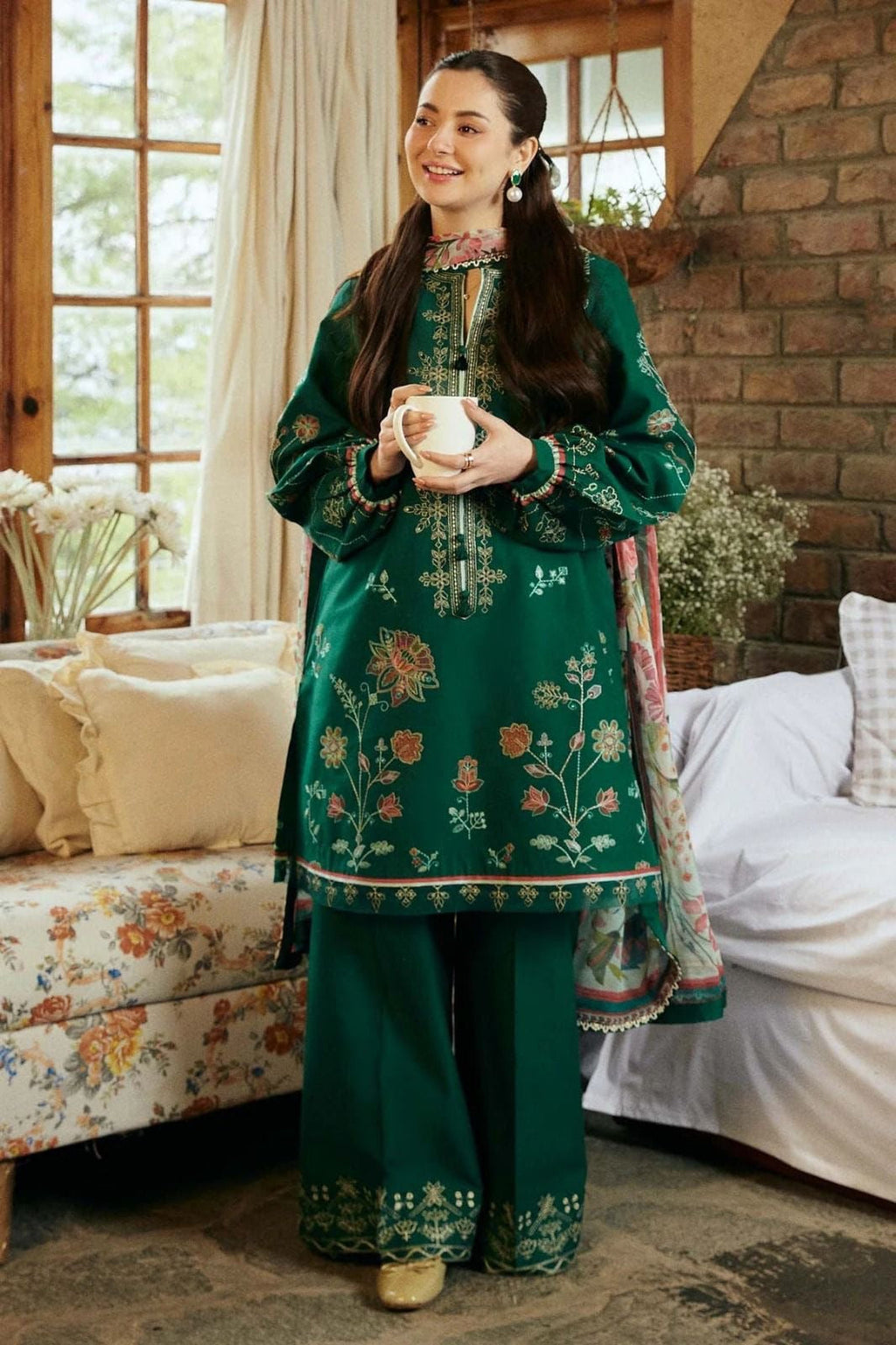 COCO BY ZARA SHAHJAHAN EMBROIDERD LAWN UNSTICHED 3PC (WA-789)