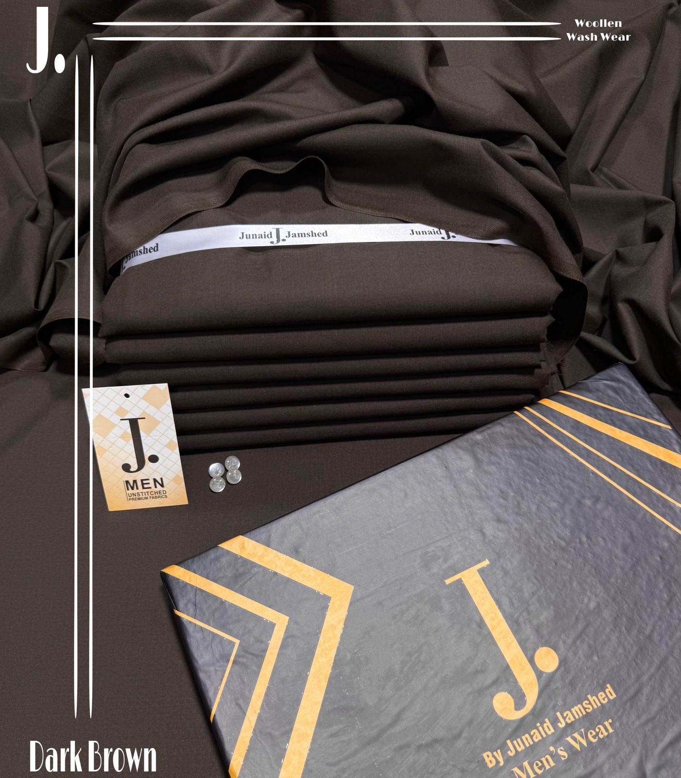 J. PREMIUM MEN’S’ WOOLAN WASH&WEAR (DARK BROWN)