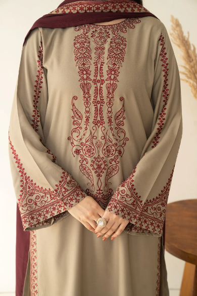 BAROUQE DHANK EMBROIDERD UNSTICH 3pc(WA-256)