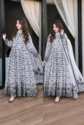 WANIYA | PRINTED FROCK LAWN 3pc Black🖤 (WA-1260)