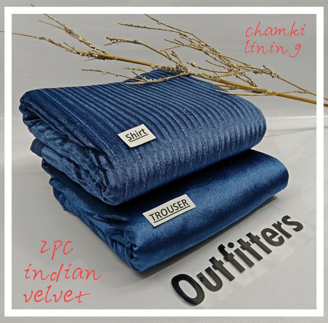 INDIAN LUREX CHAMKI VALVET 2PC (GREY)