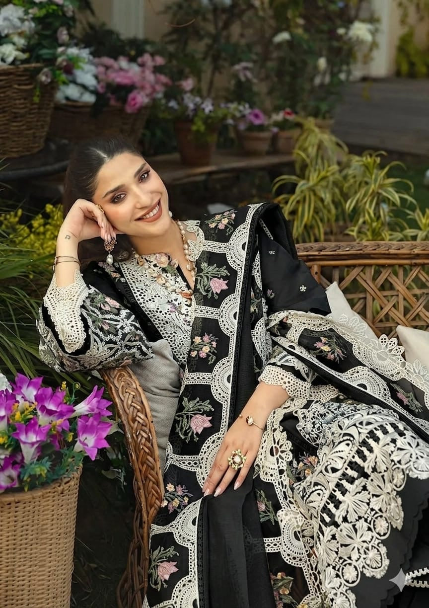 ELAF| EMBROIDERD LAWN UNSTICHED 3PC (WA-390)