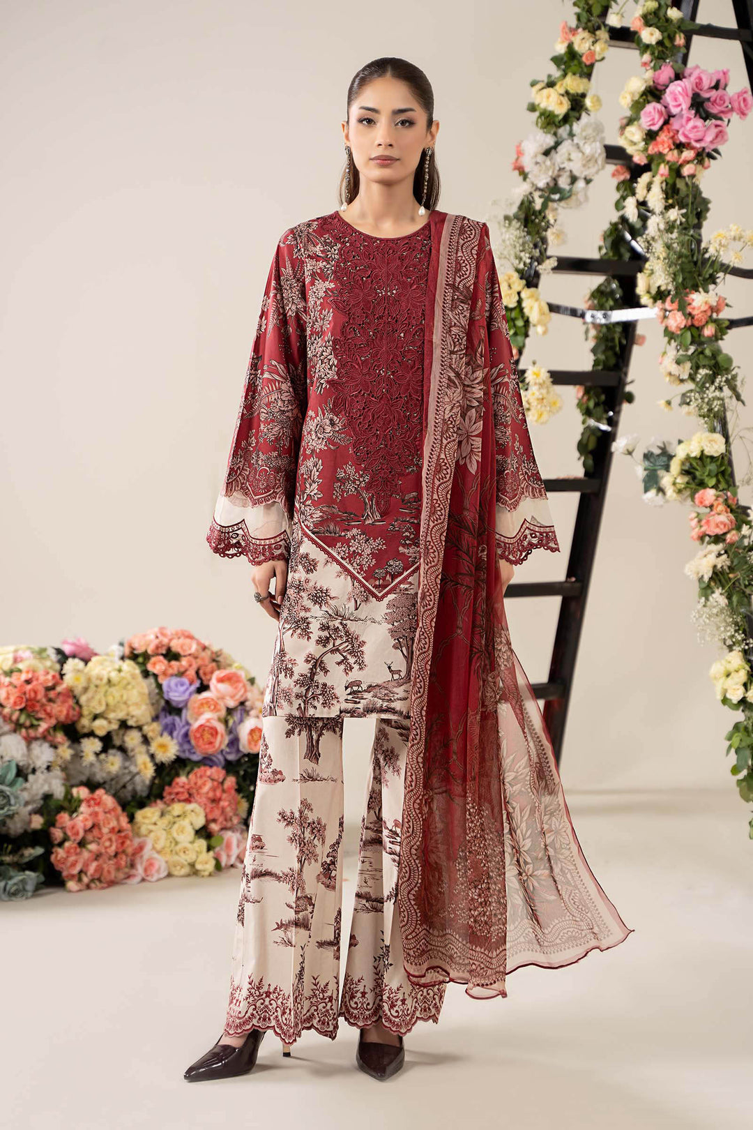 Maria b Swiss Lawn 3pc Printed (5689)