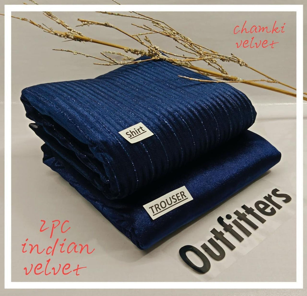INDIAN LUREX CHAMKI VALVET 2pc (NEAVY BLU)