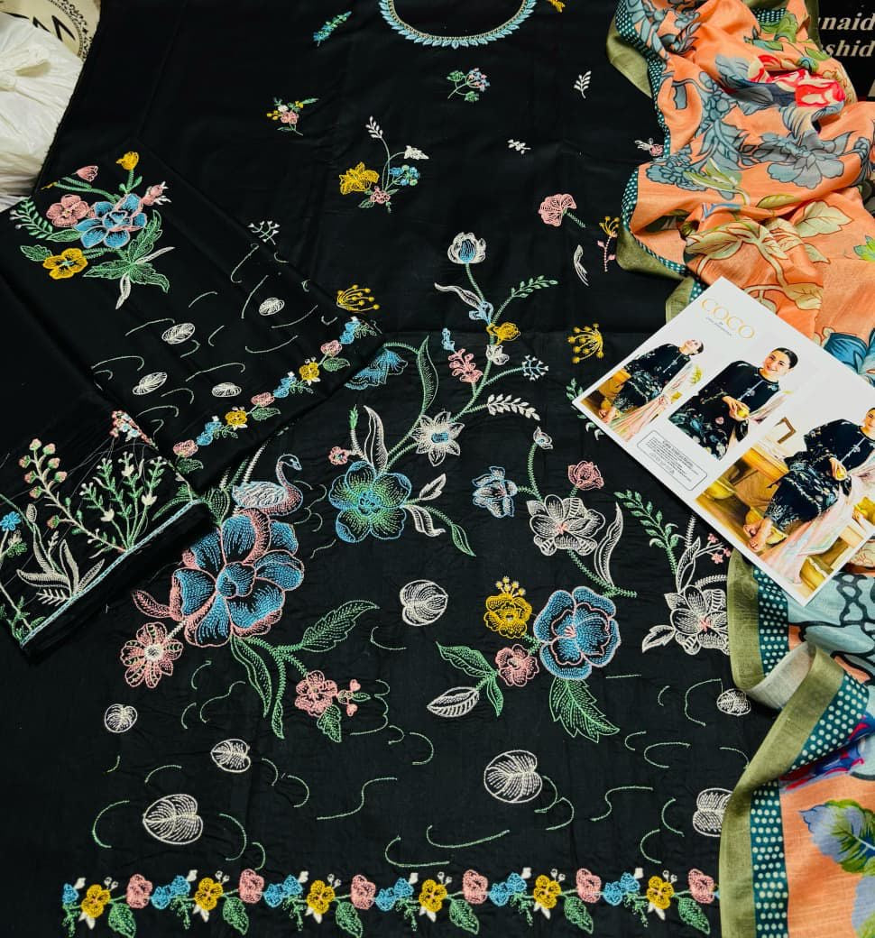COCO BY ZARA SHAHJAHAN EMBROIDERD LAWN UNSTICHED 3PC (WA-820)