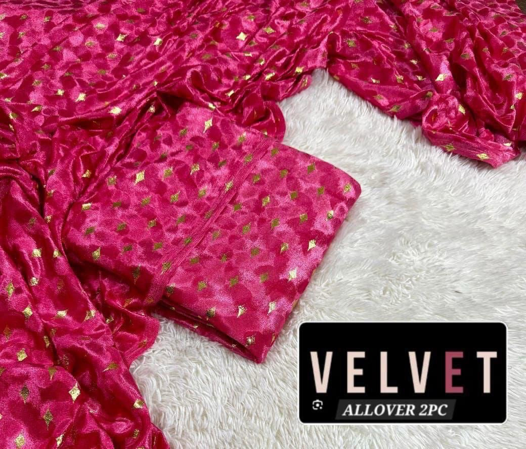 FANCY DESIGN VALVET 2PC (DARK PINK(