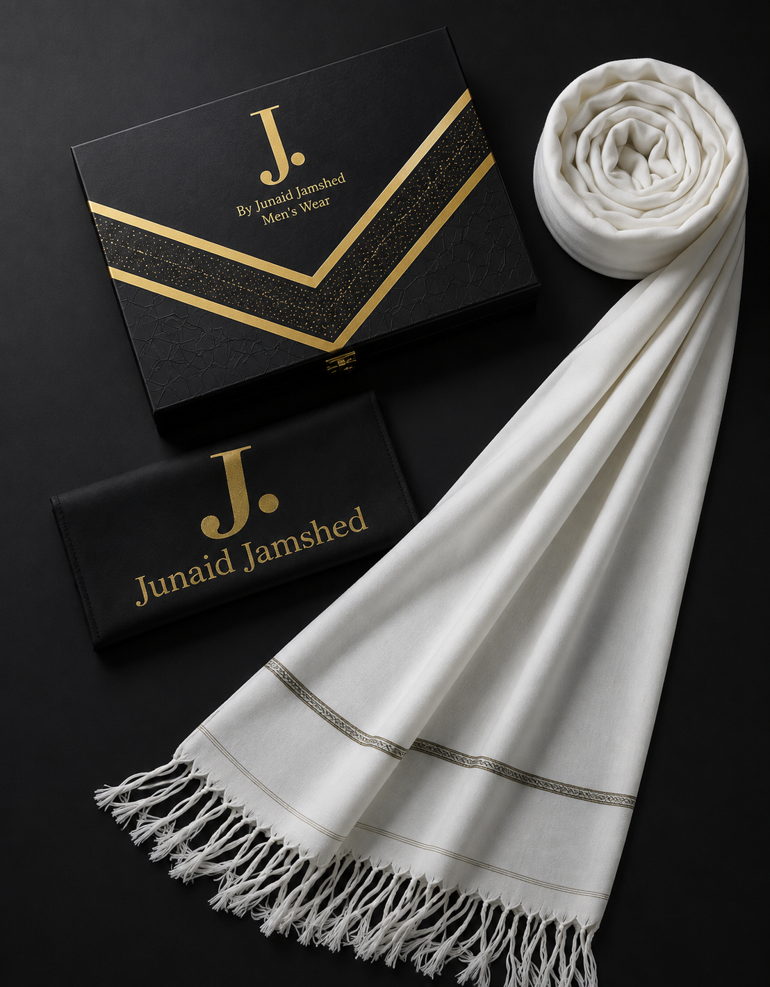 J. PREMIUM WHOOL SHAWL|U.U 654|OFF WHITE