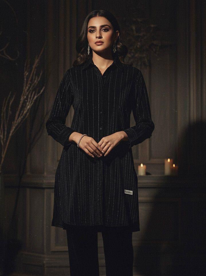 INDIAN LUREX CHAMKI VALVET 2PC (BLACK)