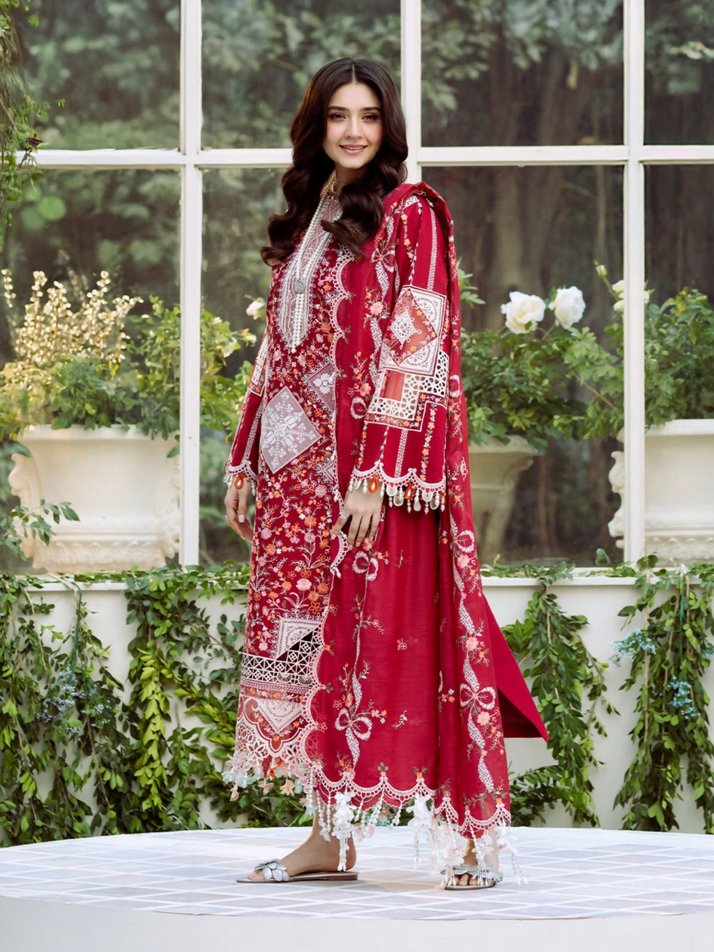 BIN ILYAS EMBROIDERD UNSTICHED 3PC (WA-620)