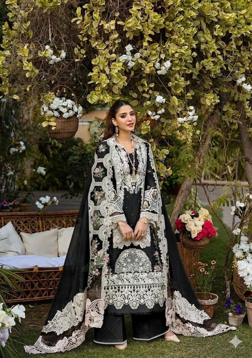 ELAF| EMBROIDERD LAWN UNSTICHED 3PC (WA-390)