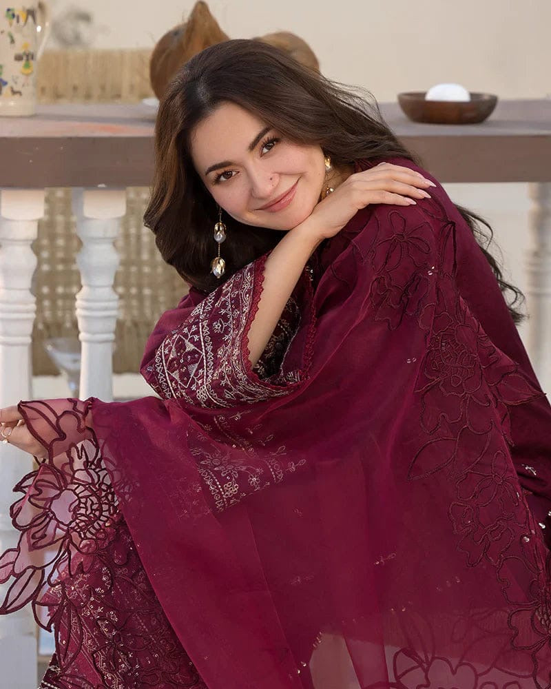 QALAMKAR| EMBROIDERD LAWN UNSTICHED 3PC (WA-530)