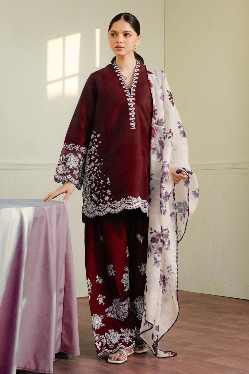 COCO BY ZARA SHAHJAHAN EMBROIDERD LAWN UNSTICHED 3PC (WA-430)