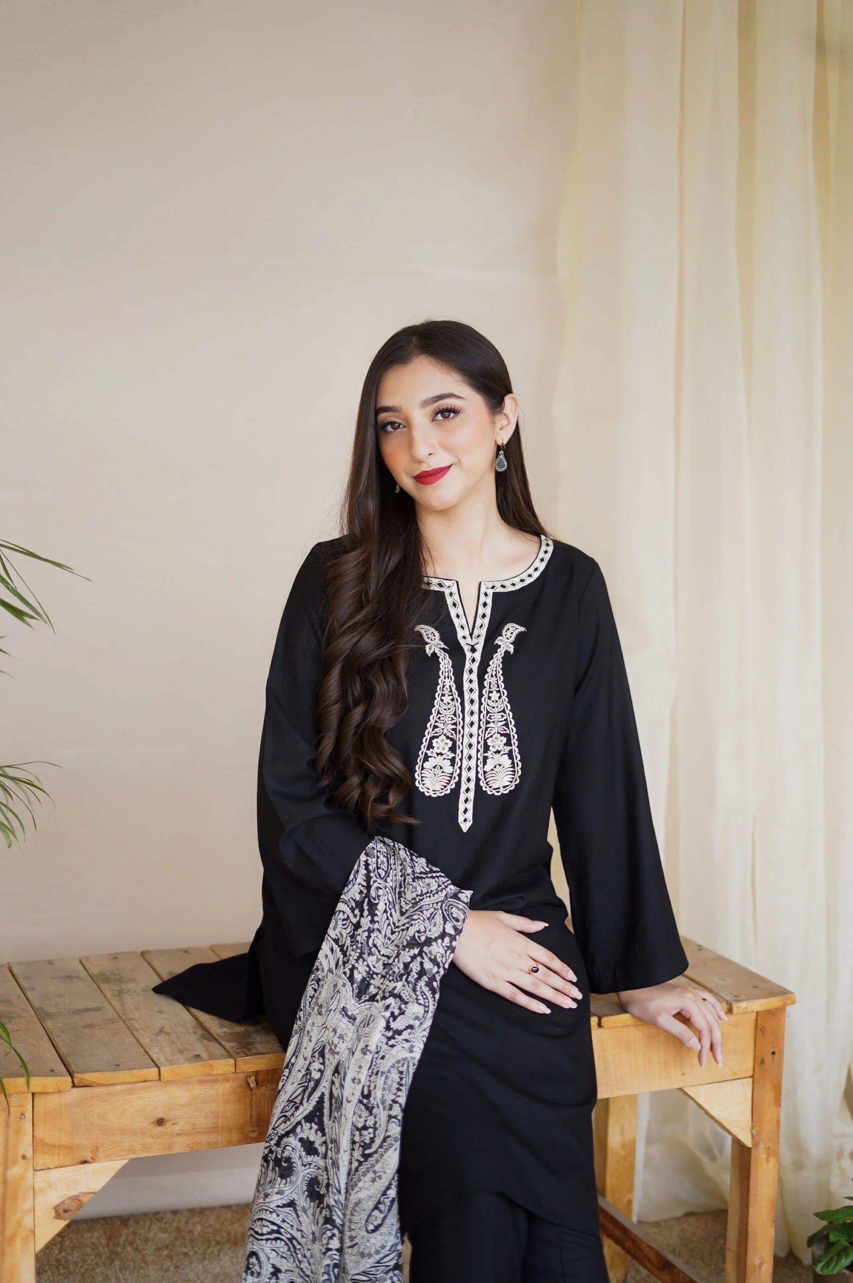 ASLING DHANAK EMBROIDERD UNSTICH 3pc (WA-444)