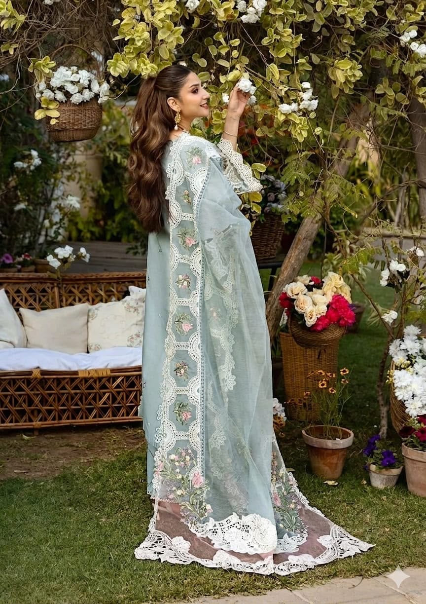 ELAF| EMBIODERD LAWN UNSTICHED 3PC |WA-910)