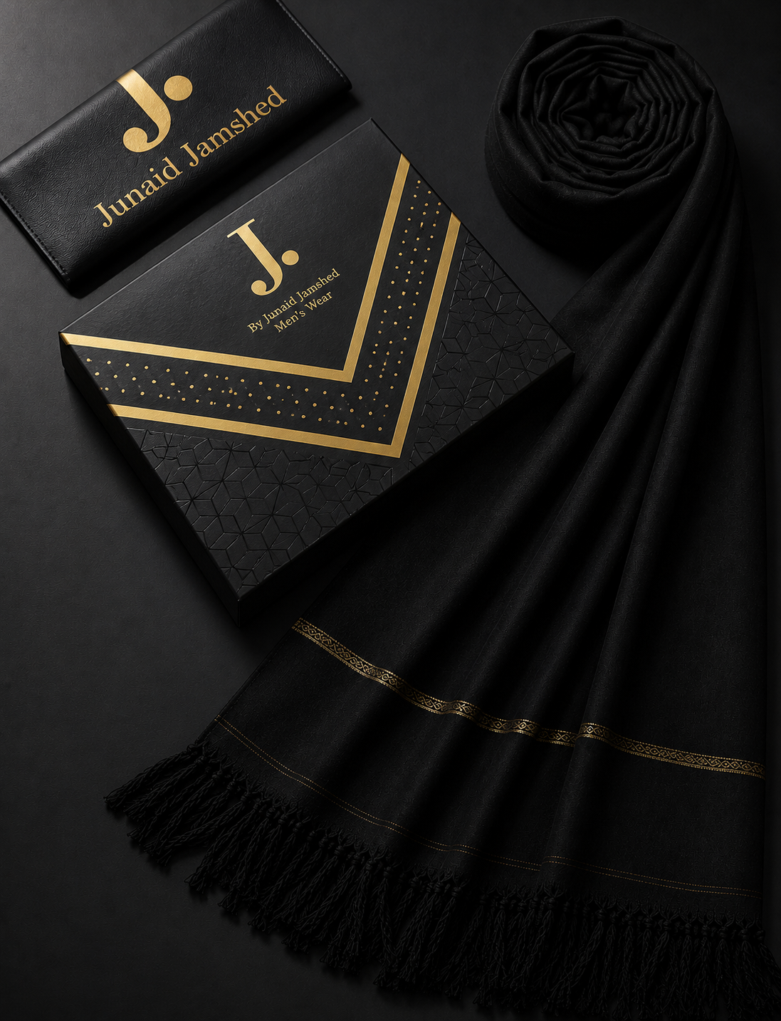J. PREMIUM WHOOL SHAWL|U.U 765|BLACK