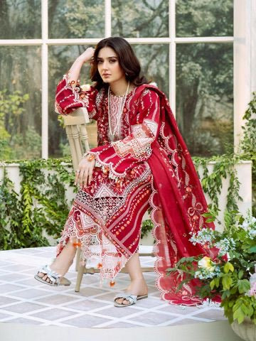 BIN ILYAS EMBROIDERD UNSTICHED 3PC (WA-620)