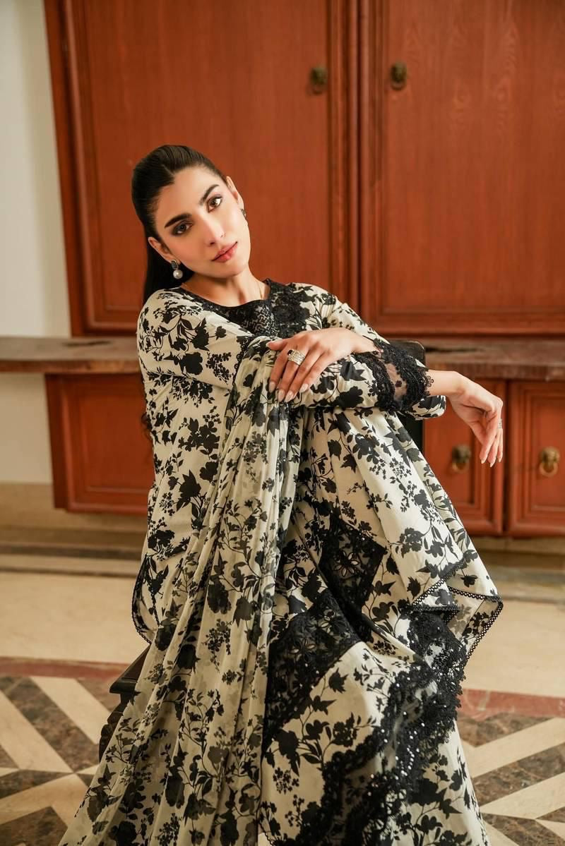 “ANEELA,S’ MOST DEMANDING ARTICAL LINEN UNSTICH 3PC IS NOW AVAILABLE (WA-560)
