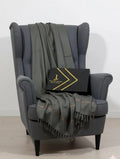 J. PREMIUM MEN,S’ SHAWL WHITH J. BOX DARK GREY(WA-490)