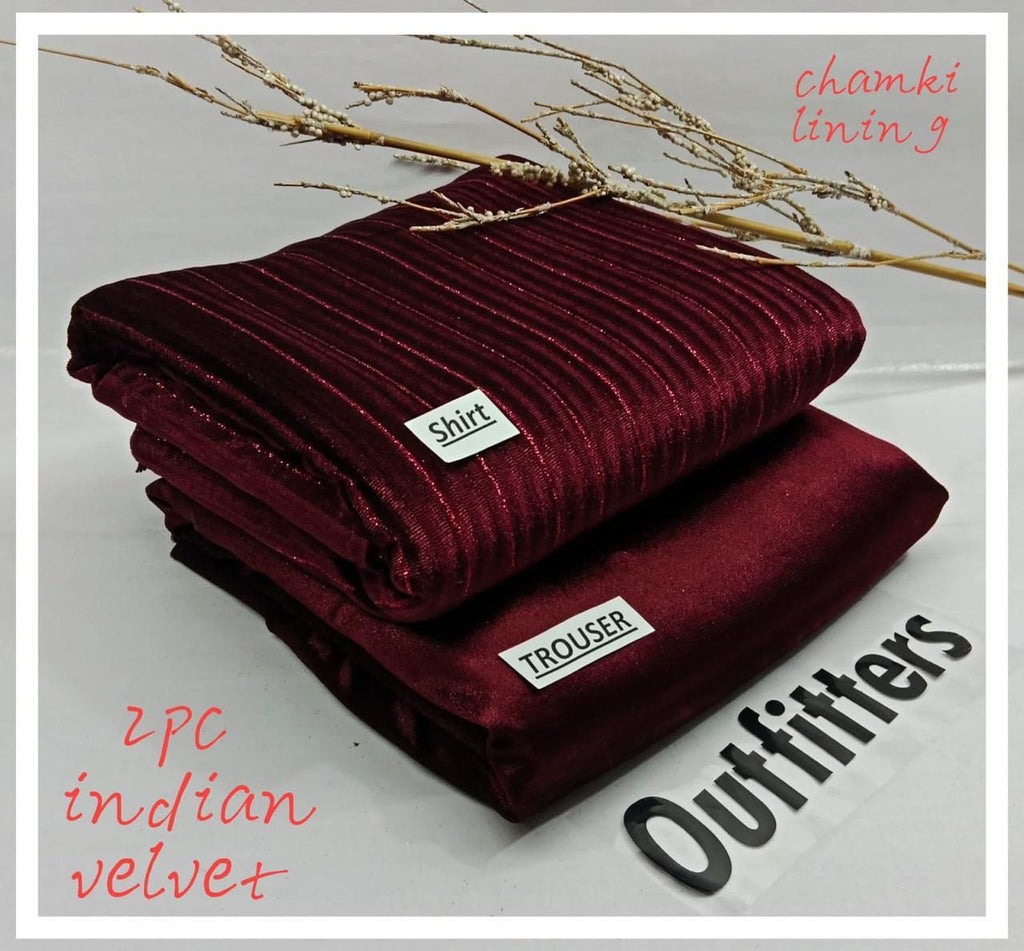 INDIAN LUREX CHAMKI VALVET 2PC (DARK BROWN)