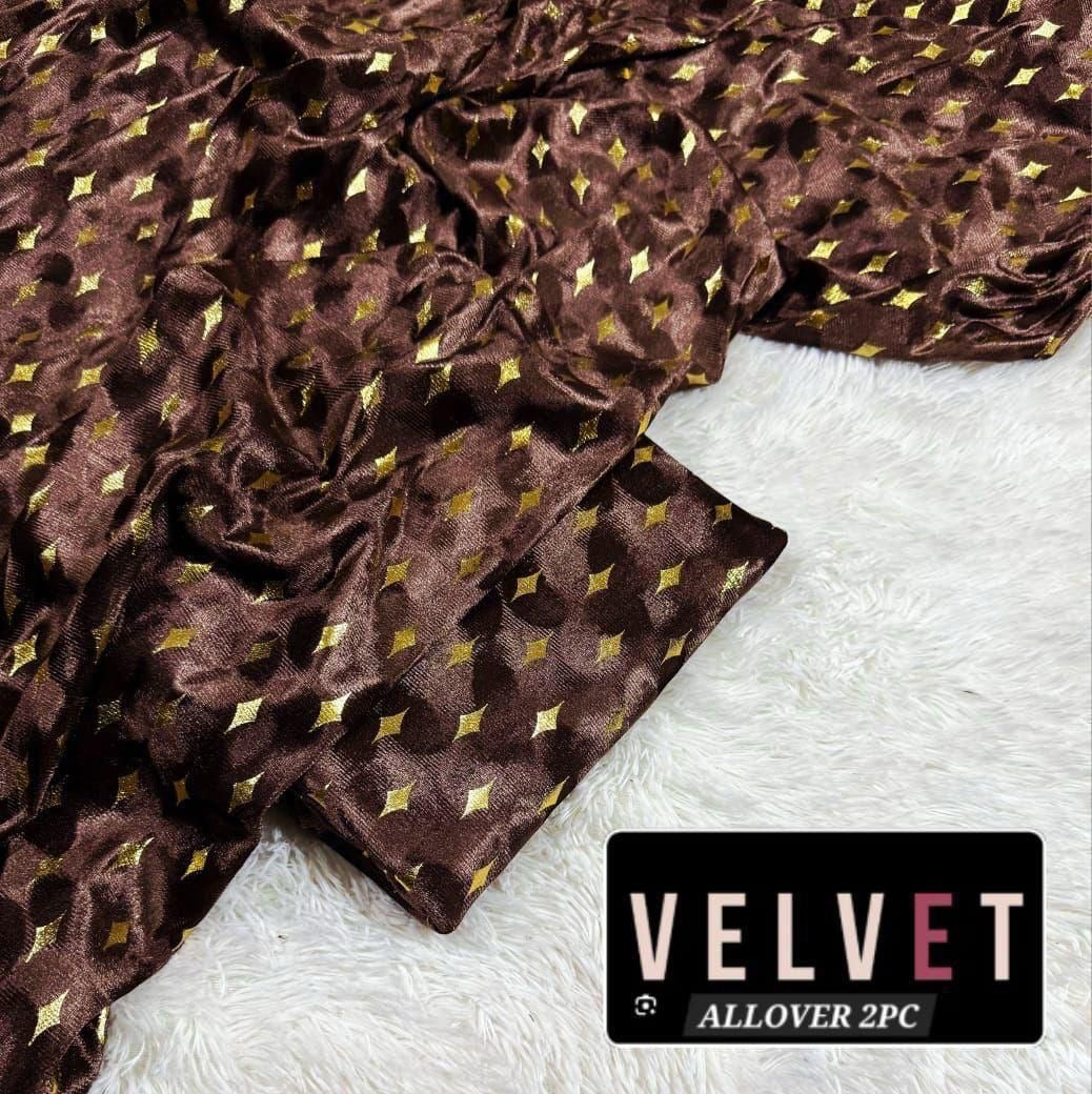 FANCY DESIGN VALVET 2PC (DARK BROWN)