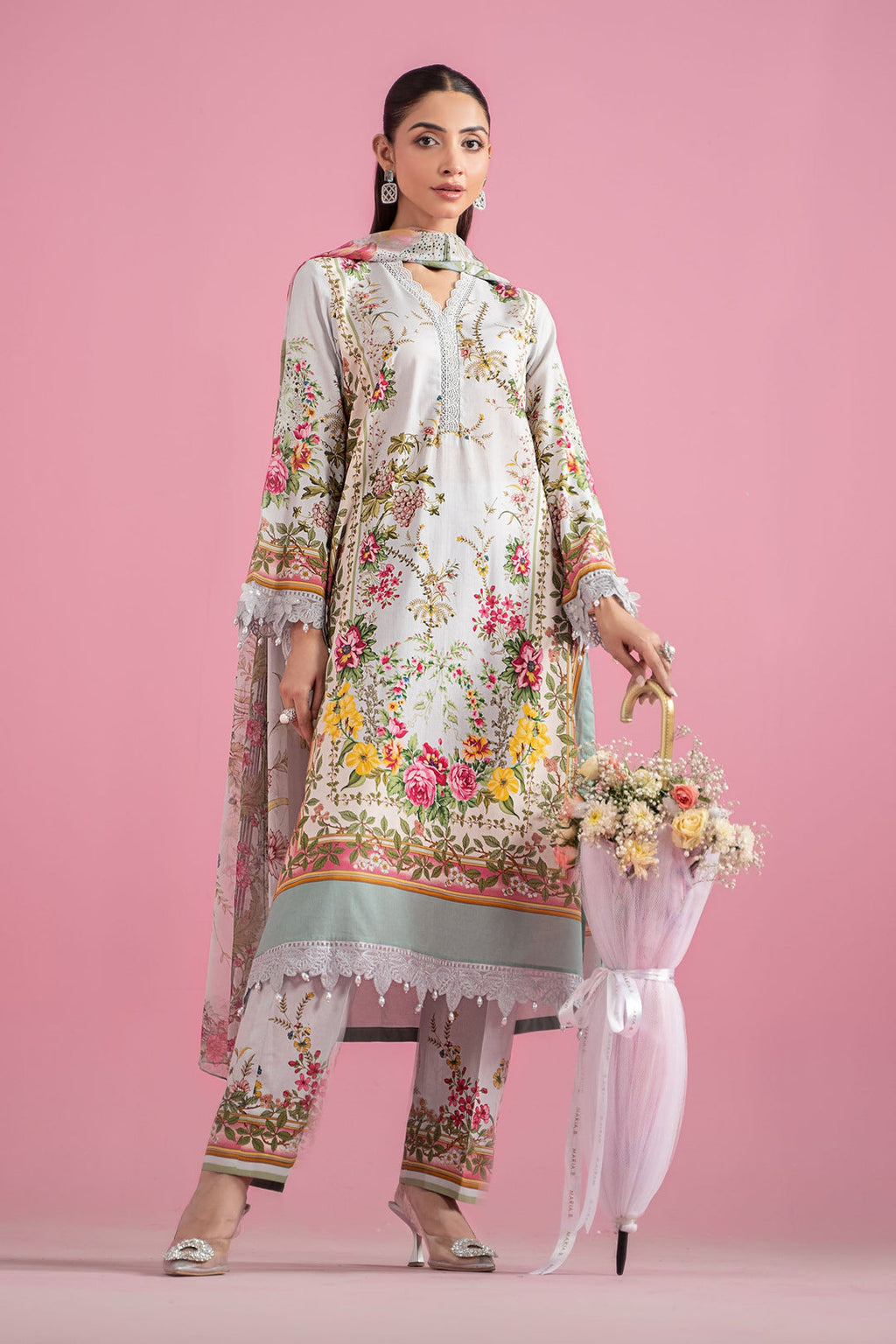 MARIA B PRINT EMBROIDERED LAWN 3pc SL-2605B